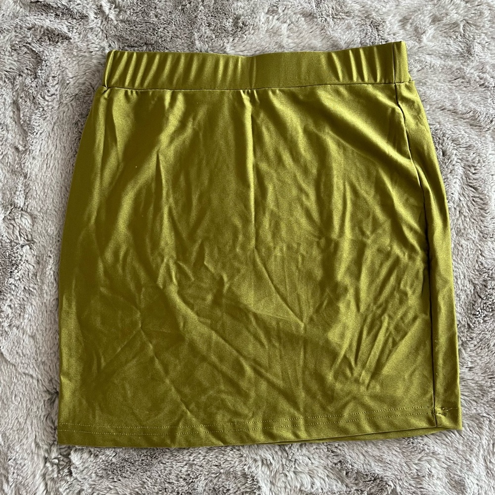 SHEIN Metallic Green Mini Skirt